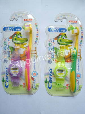 China Child Carton Toothbrush With watch supplier